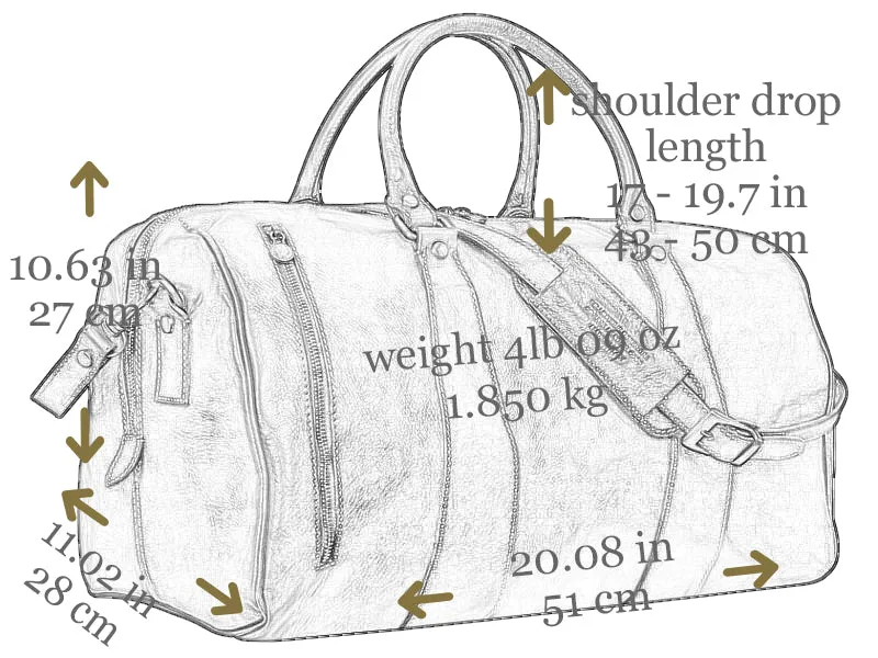Wise Children - Leather Duffel Bag for Men and Women